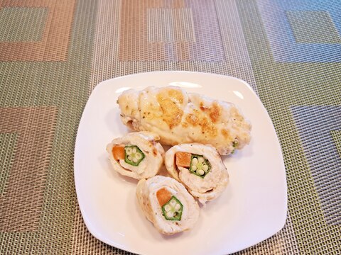 鶏ささみの野菜チーズロール